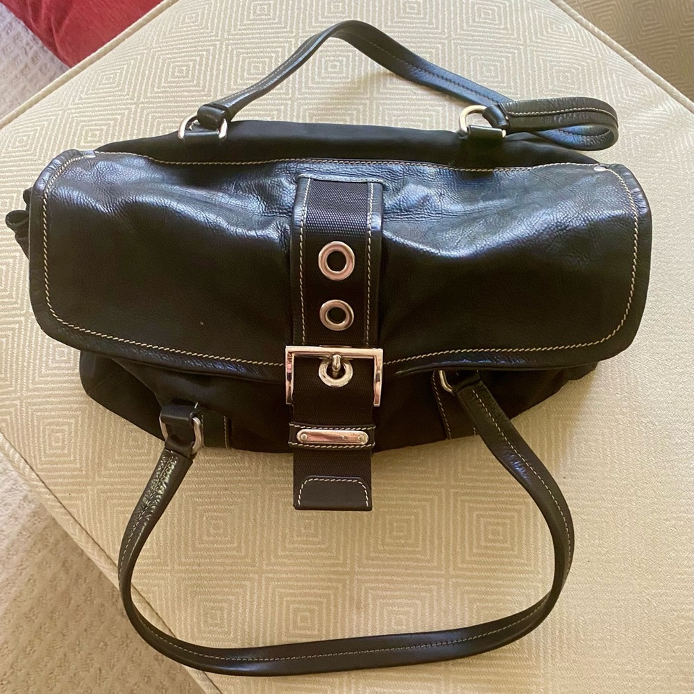 Beautiful Prada leather and canvas purse
